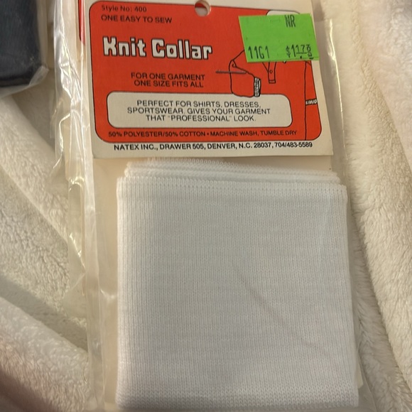 Vintage New old stock 6 Knit Collars 5 white 1 navy factory sealed - Picture 3 of 9